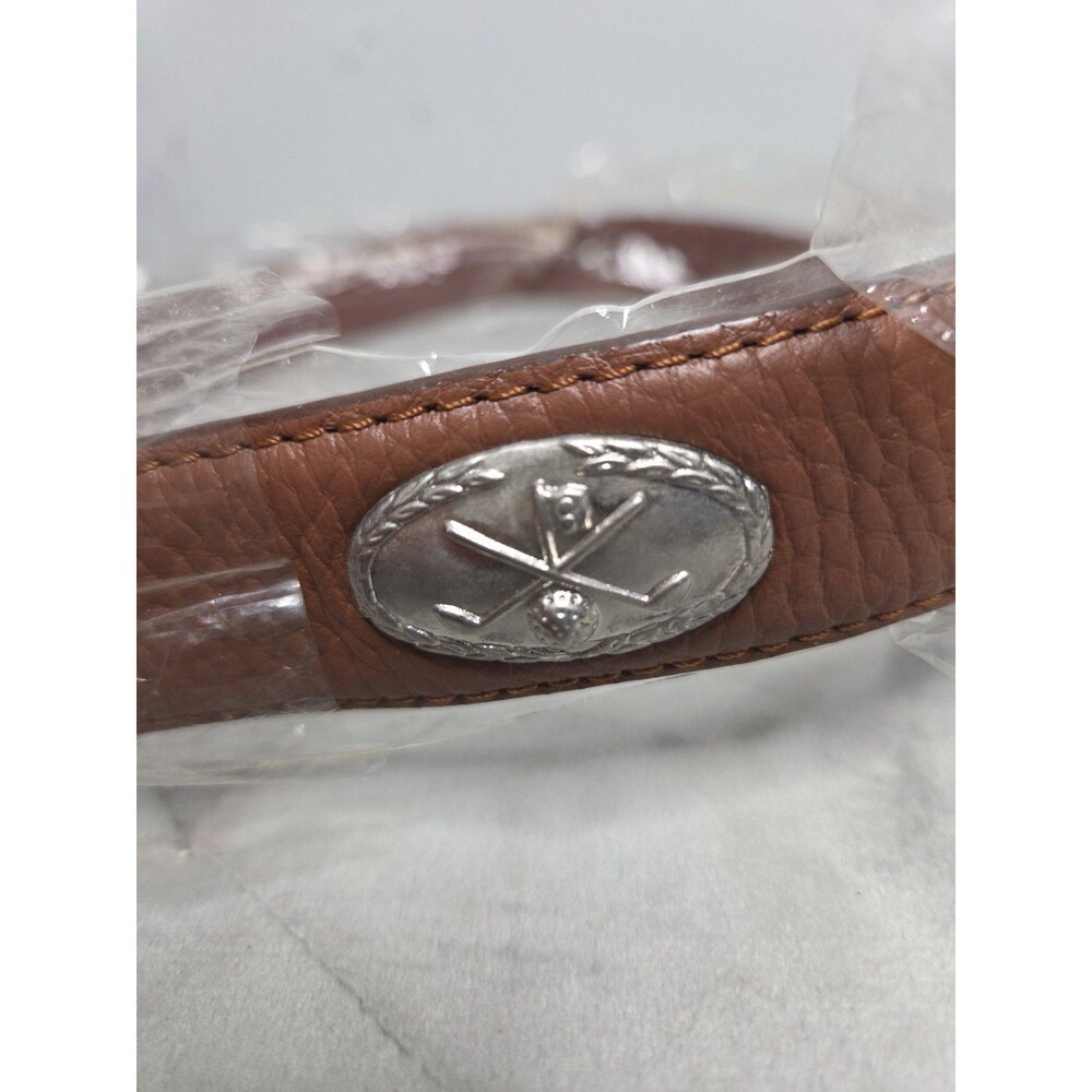 Belts,com Brown Leather Golf Concho belt, featuring oval silver conchos Sz 36 - Picture 5 of 6